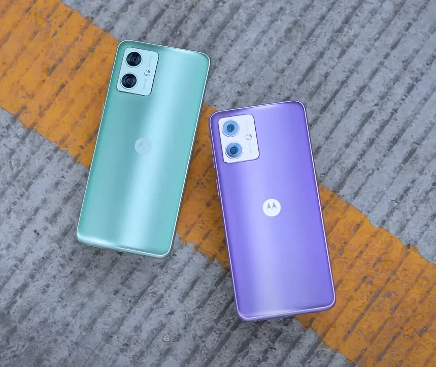 motorola moto g64 5g ice lilac and pearl blue